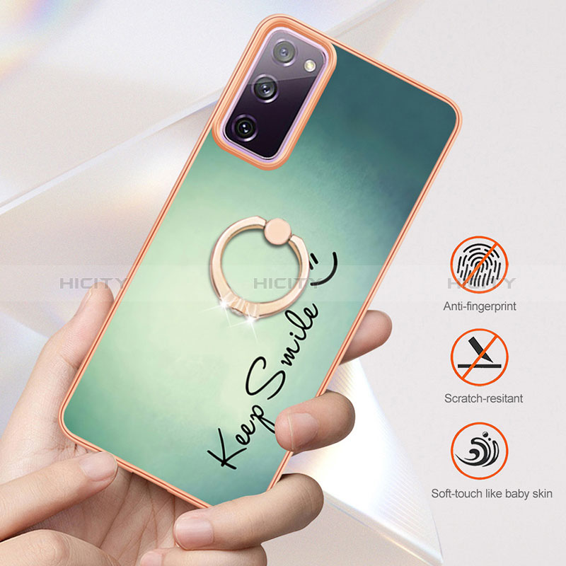 Handyhülle Silikon Hülle Gummi Schutzhülle Flexible Modisch Muster mit Fingerring Ständer YB2 für Samsung Galaxy S20 FE (2022) 5G