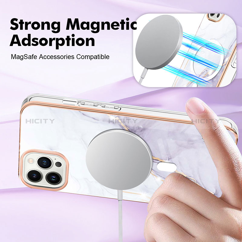 Handyhülle Silikon Hülle Gummi Schutzhülle Flexible Modisch Muster mit Mag-Safe Magnetic Magnetisch für Apple iPhone 14 Pro Max