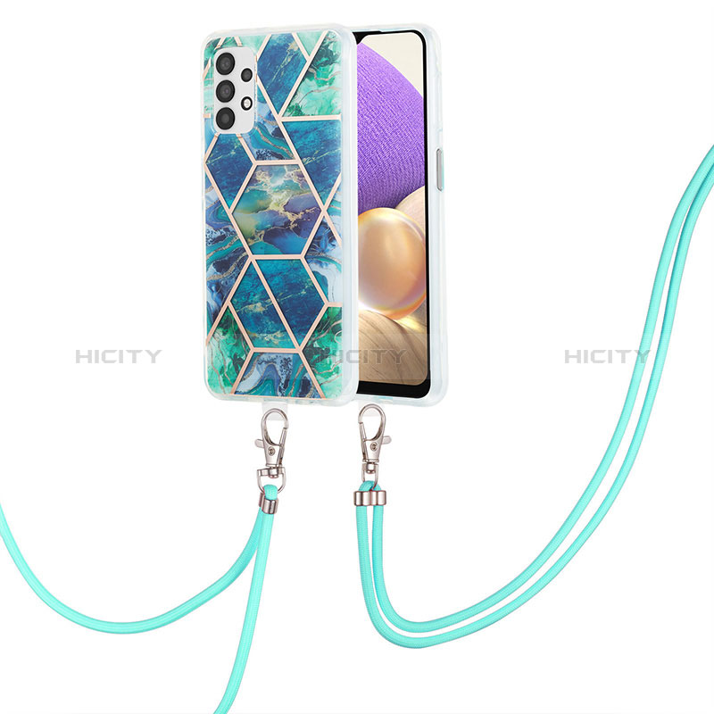 Handyhülle Silikon Hülle Gummi Schutzhülle Flexible Modisch Muster mit Schlüsselband Lanyard Y01B für Samsung Galaxy A23 5G groß
