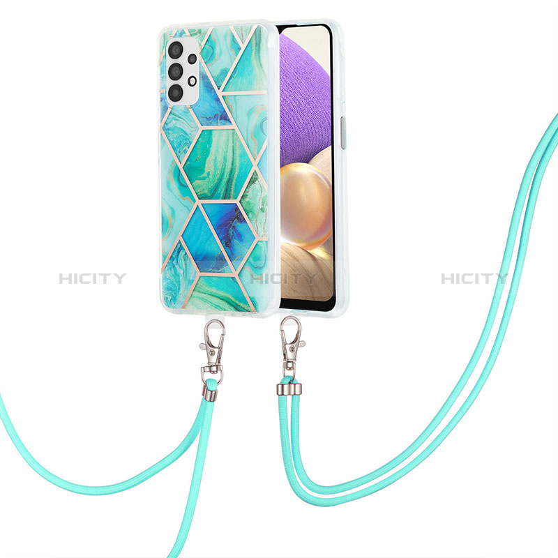 Handyhülle Silikon Hülle Gummi Schutzhülle Flexible Modisch Muster mit Schlüsselband Lanyard Y01B für Samsung Galaxy A23 5G groß
