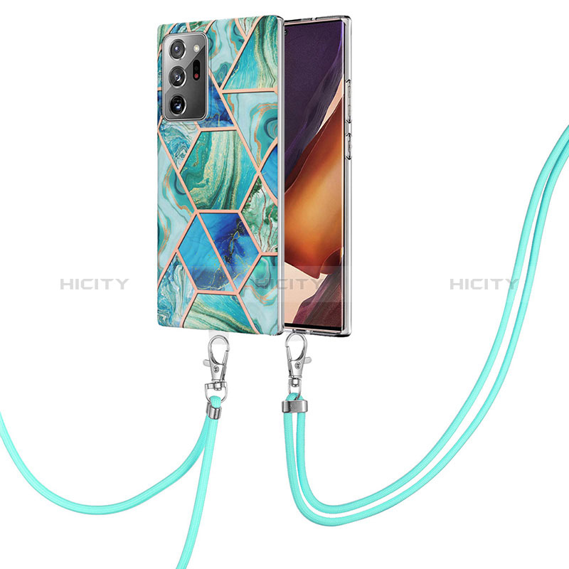 Handyhülle Silikon Hülle Gummi Schutzhülle Flexible Modisch Muster mit Schlüsselband Lanyard Y01B für Samsung Galaxy Note 20 Ultra 5G