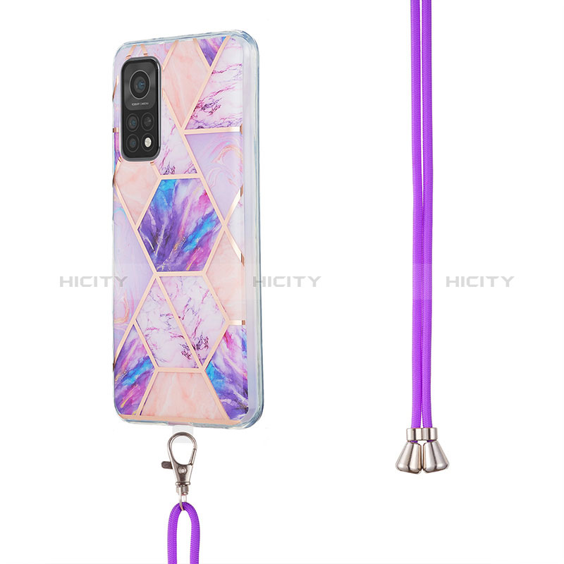 Handyhülle Silikon Hülle Gummi Schutzhülle Flexible Modisch Muster mit Schlüsselband Lanyard Y01B für Xiaomi Mi 10T 5G groß