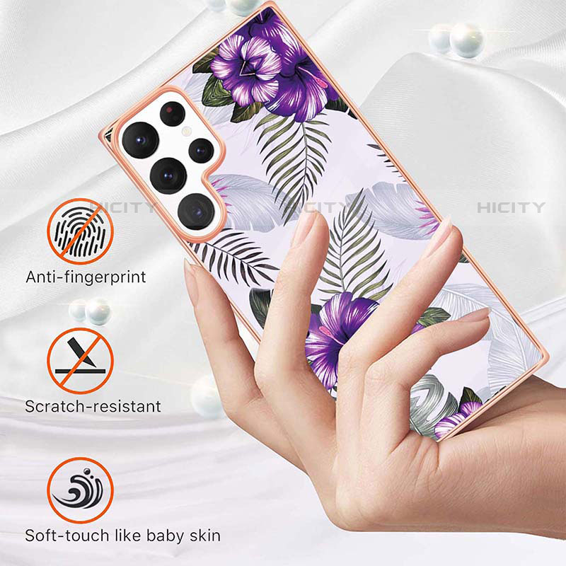Handyhülle Silikon Hülle Gummi Schutzhülle Flexible Modisch Muster S01 für Samsung Galaxy S22 Ultra 5G