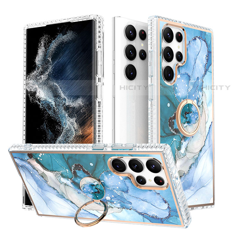 Handyhülle Silikon Hülle Gummi Schutzhülle Flexible Modisch Muster S02 für Samsung Galaxy S22 Ultra 5G