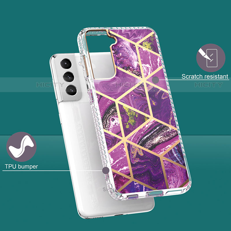 Handyhülle Silikon Hülle Gummi Schutzhülle Flexible Modisch Muster S03 für Samsung Galaxy S21 Plus 5G