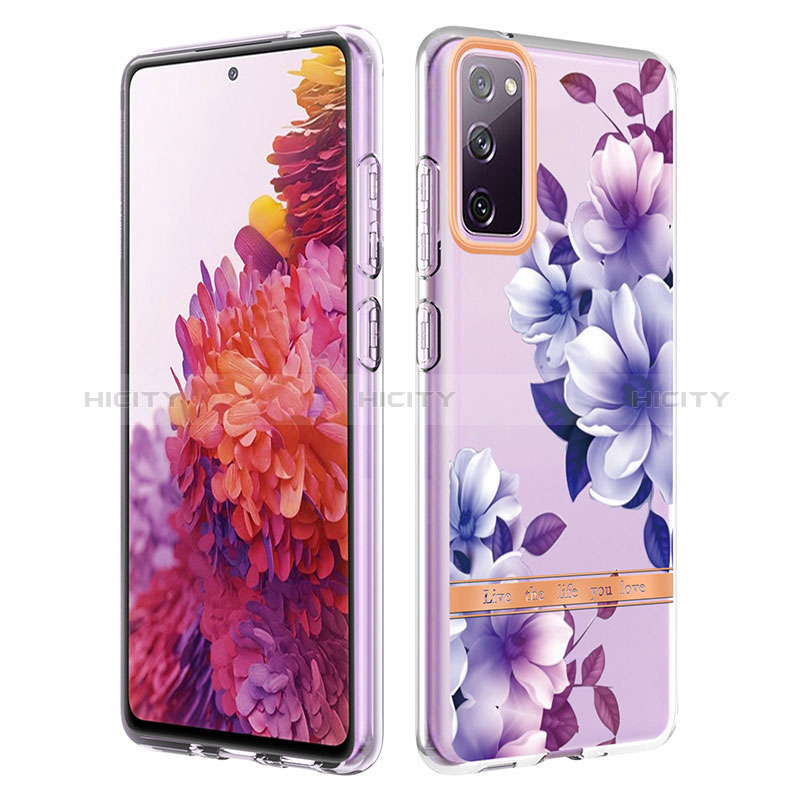 Handyhülle Silikon Hülle Gummi Schutzhülle Flexible Modisch Muster Y06B für Samsung Galaxy S20 FE (2022) 5G Violett Plus