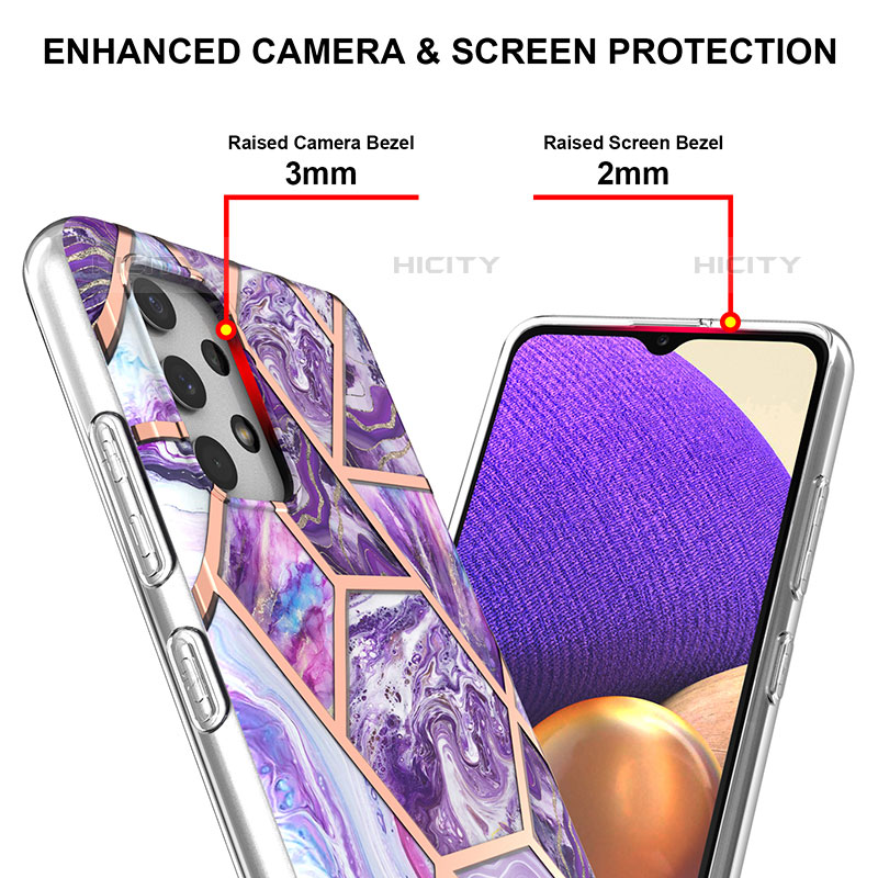 Handyhülle Silikon Hülle Gummi Schutzhülle Flexible Modisch Muster Y07B für Samsung Galaxy M32 5G groß