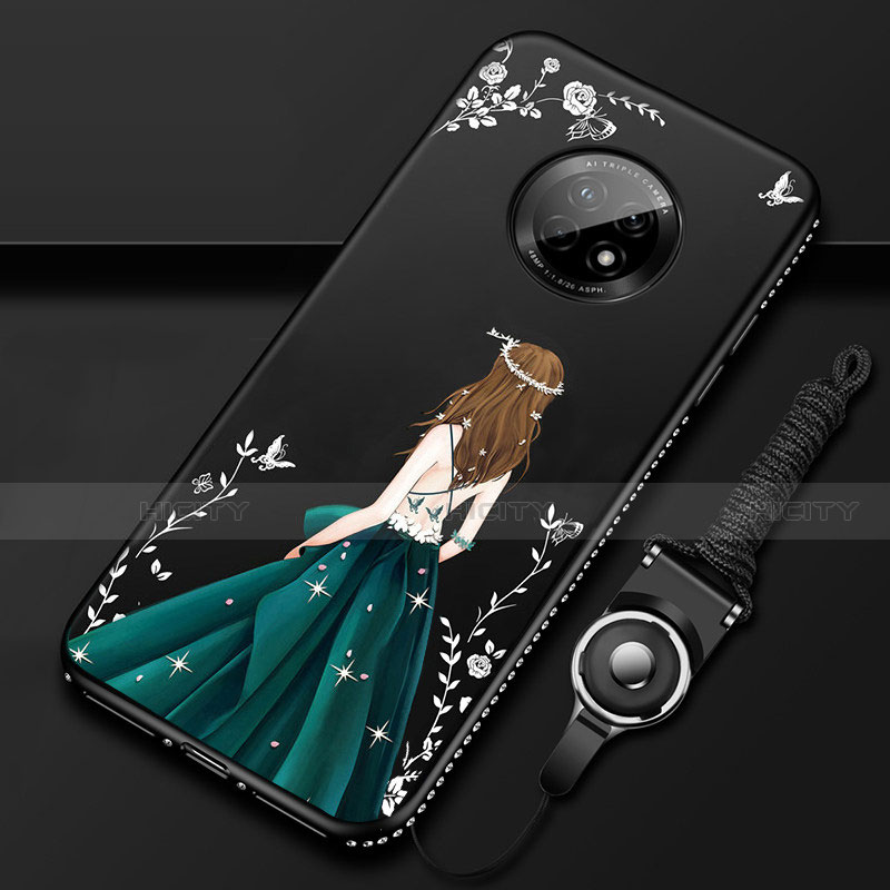 Handyhülle Silikon Hülle Gummi Schutzhülle Flexible Motiv Kleid Mädchen für Huawei Enjoy 20 Plus 5G Grün Plus