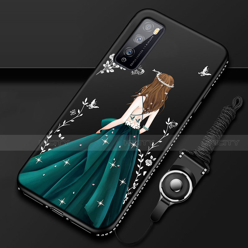 Handyhülle Silikon Hülle Gummi Schutzhülle Flexible Motiv Kleid Mädchen für Huawei Enjoy 20 Pro 5G