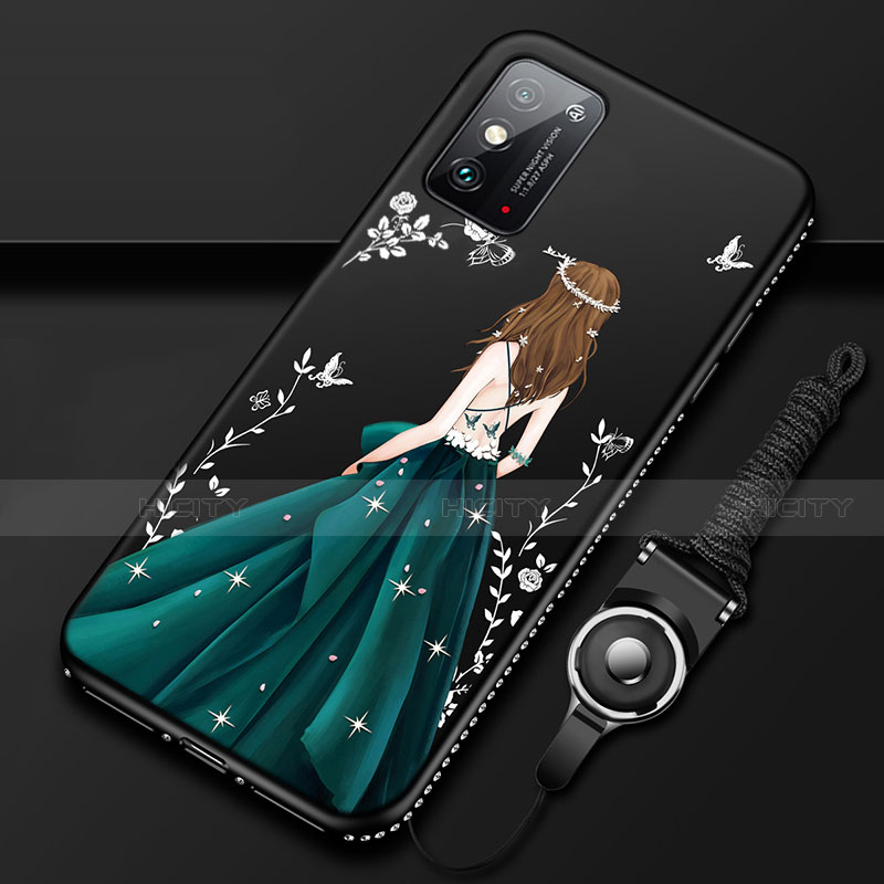 Handyhülle Silikon Hülle Gummi Schutzhülle Flexible Motiv Kleid Mädchen für Huawei Honor X10 Max 5G