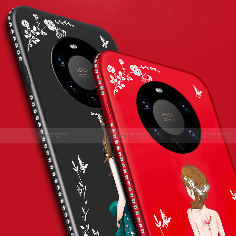 Handyhülle Silikon Hülle Gummi Schutzhülle Flexible Motiv Kleid Mädchen für Huawei Mate 40 Pro+ Plus