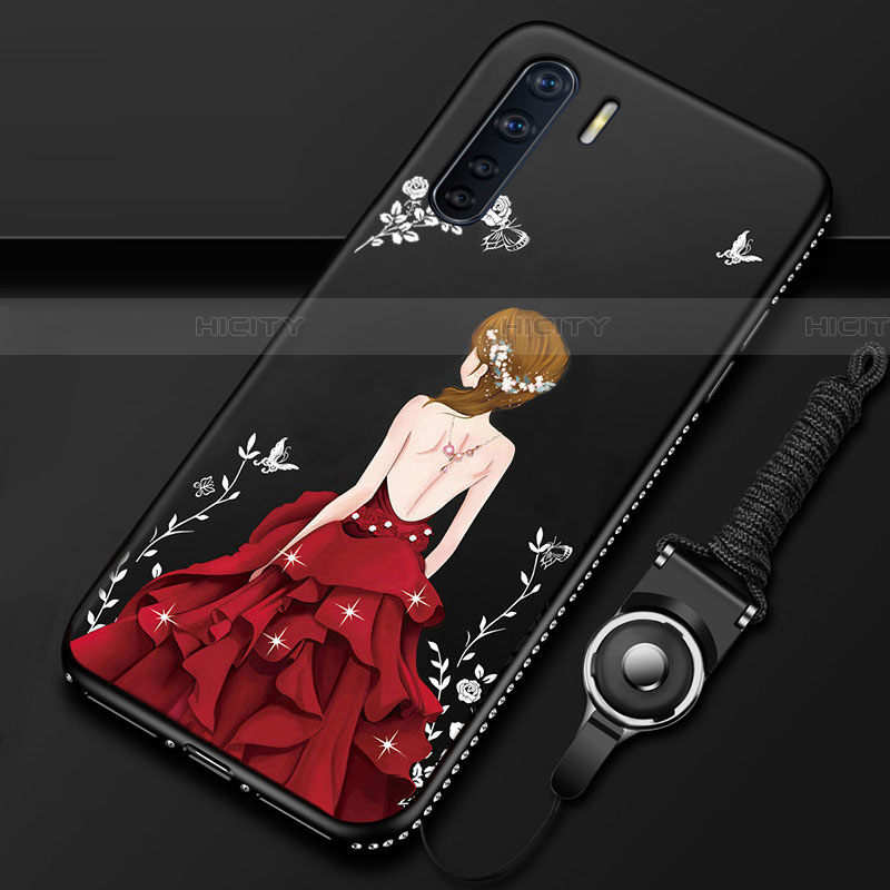 Handyhülle Silikon Hülle Gummi Schutzhülle Flexible Motiv Kleid Mädchen für Oppo A91 groß