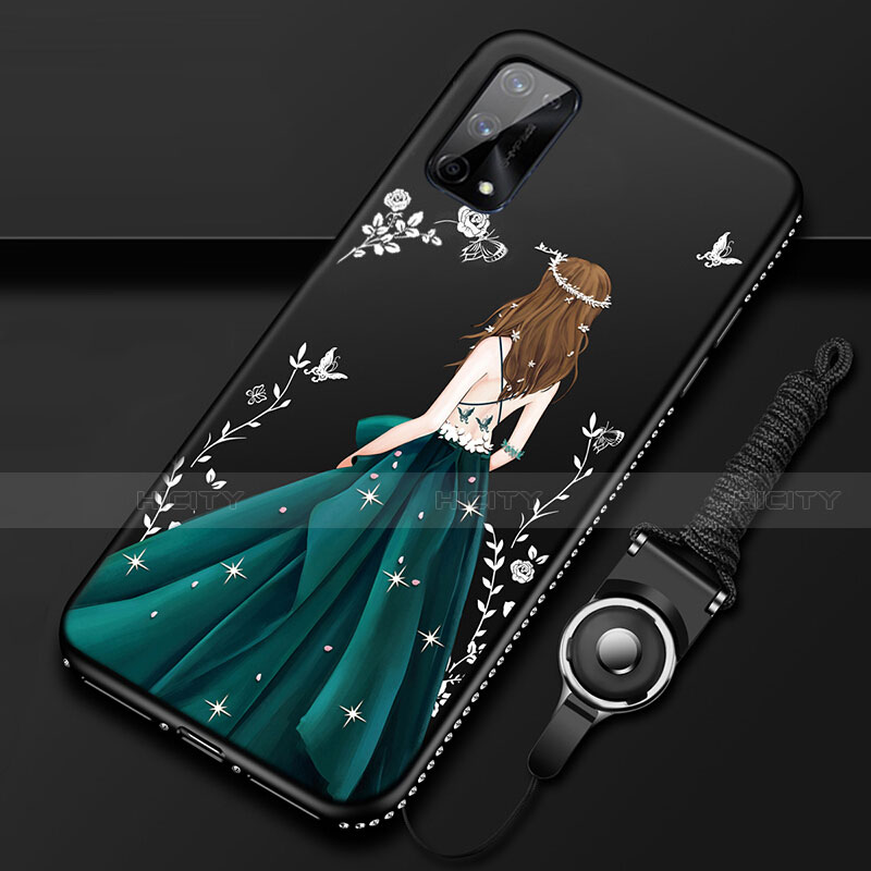 Handyhülle Silikon Hülle Gummi Schutzhülle Flexible Motiv Kleid Mädchen für Realme Q2 Pro 5G groß