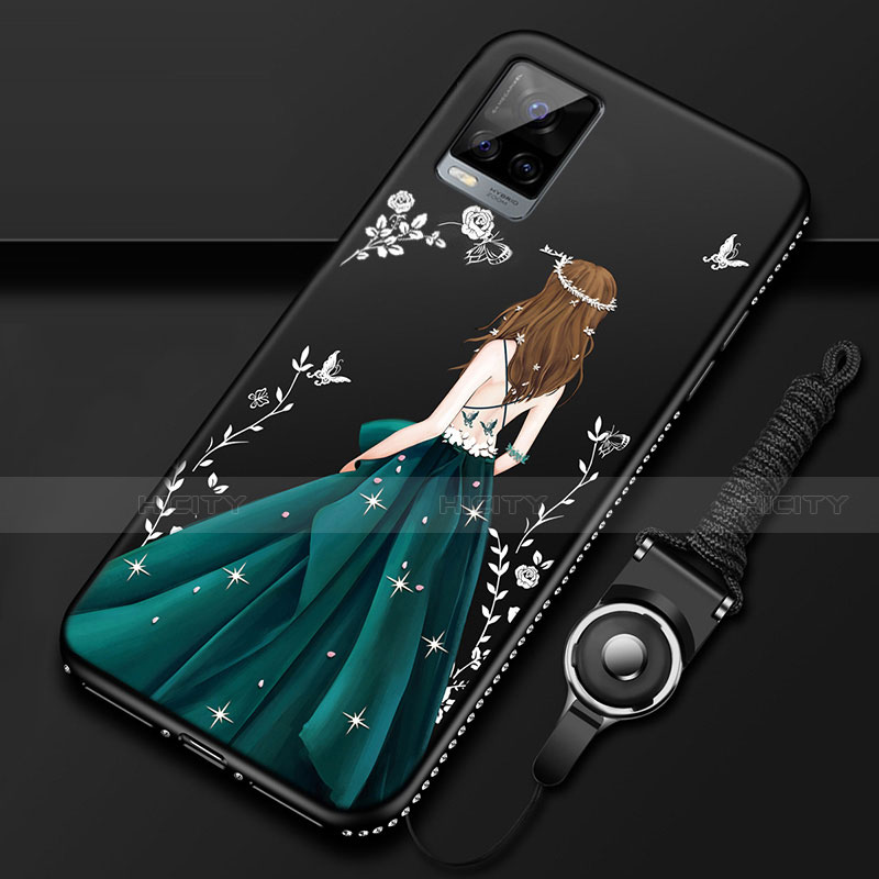 Handyhülle Silikon Hülle Gummi Schutzhülle Flexible Motiv Kleid Mädchen für Vivo V20 Pro 5G
