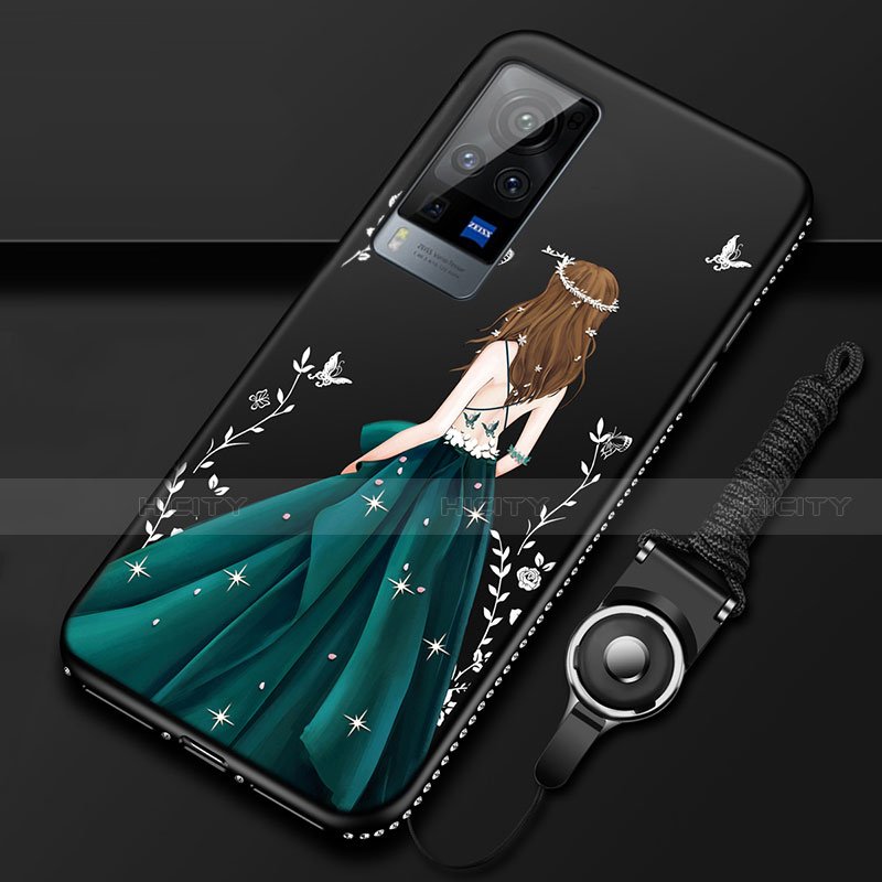 Handyhülle Silikon Hülle Gummi Schutzhülle Flexible Motiv Kleid Mädchen für Vivo X60 Pro 5G