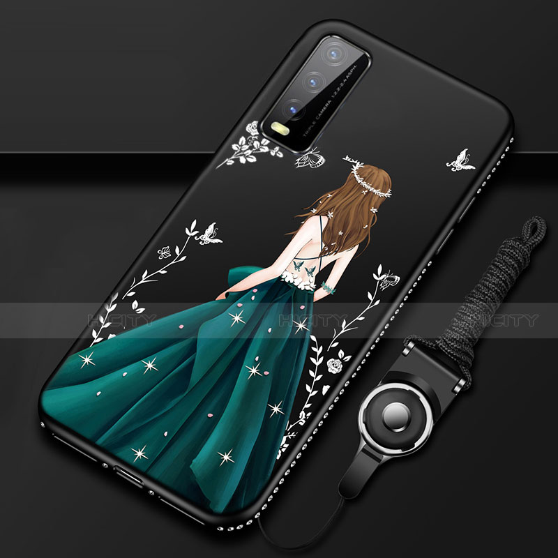 Handyhülle Silikon Hülle Gummi Schutzhülle Flexible Motiv Kleid Mädchen für Vivo Y11s