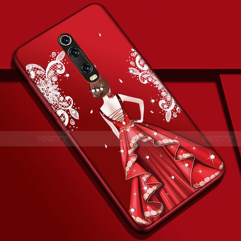 Handyhülle Silikon Hülle Gummi Schutzhülle Flexible Motiv Kleid Mädchen K01 für Xiaomi Redmi K20 Pro