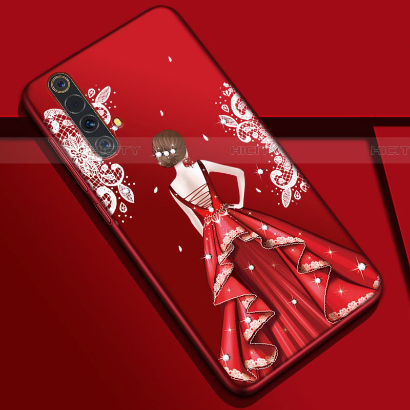 Handyhülle Silikon Hülle Gummi Schutzhülle Flexible Motiv Kleid Mädchen S01 für Realme X3 SuperZoom groß