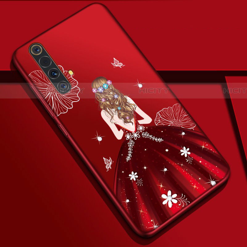 Handyhülle Silikon Hülle Gummi Schutzhülle Flexible Motiv Kleid Mädchen S01 für Realme X50m 5G