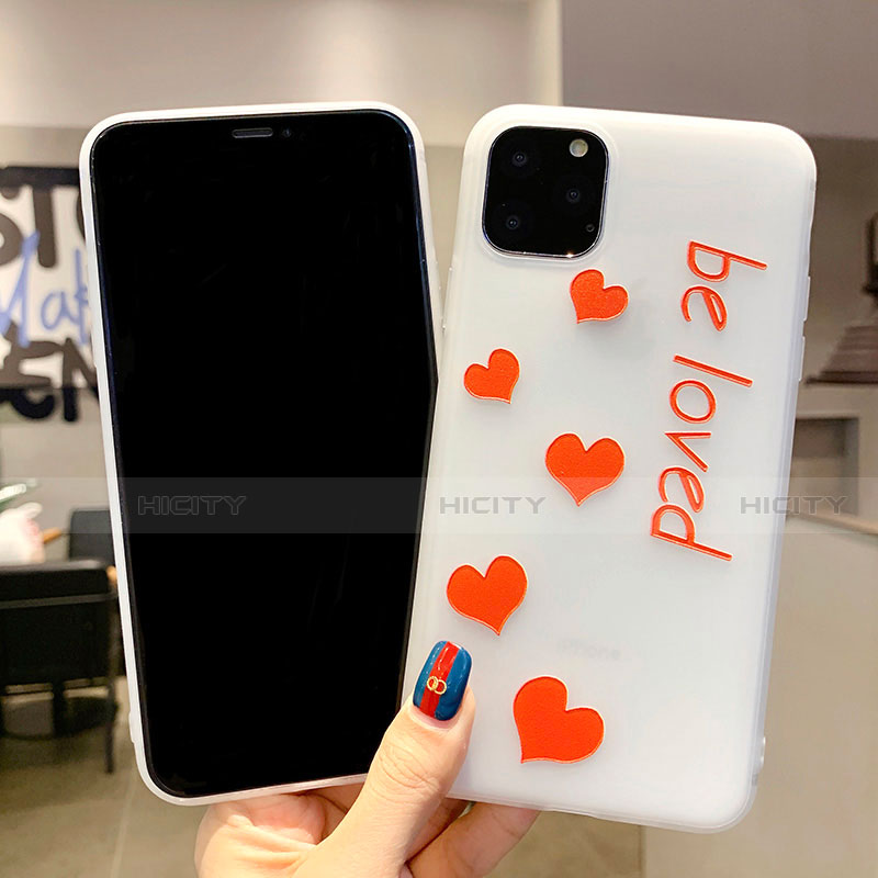 Handyhülle Silikon Hülle Gummi Schutzhülle Liebe Herz S02 für Apple iPhone 11 Pro groß