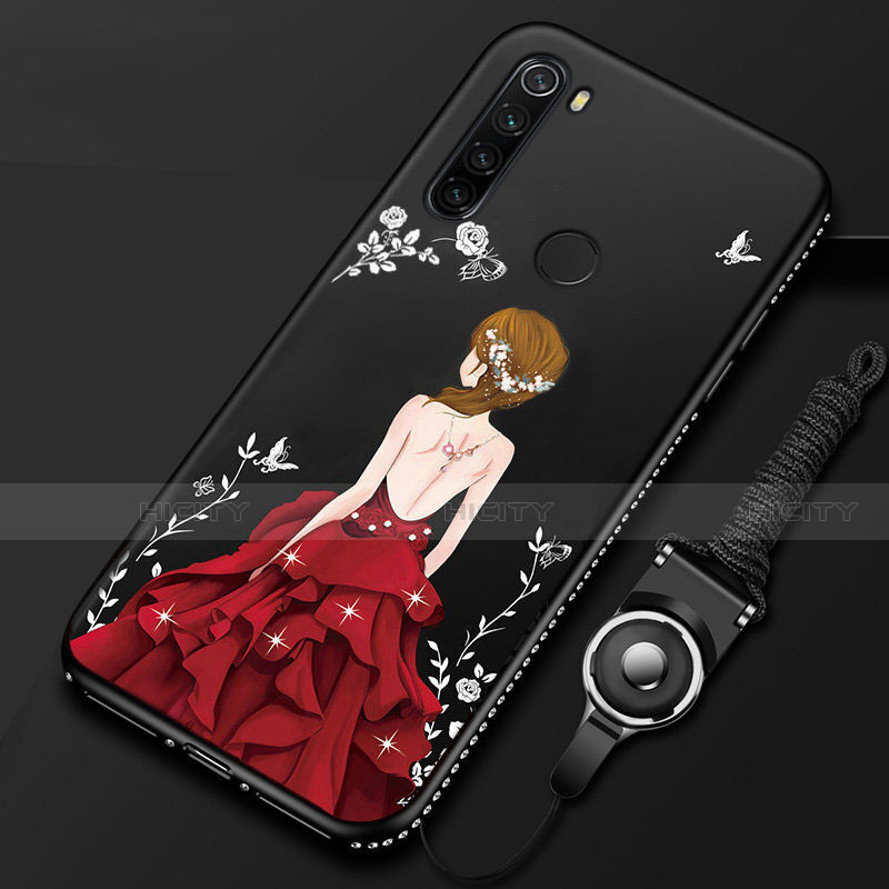 Handyhülle Silikon Hülle Gummi Schutzhülle Motiv Kleid Mädchen für Xiaomi Redmi Note 8 groß