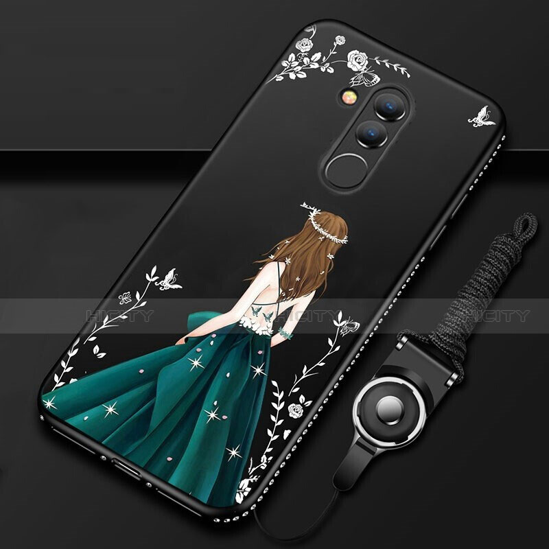 Handyhülle Silikon Hülle Gummi Schutzhülle Motiv Kleid Mädchen H01 für Huawei Mate 20 Lite groß