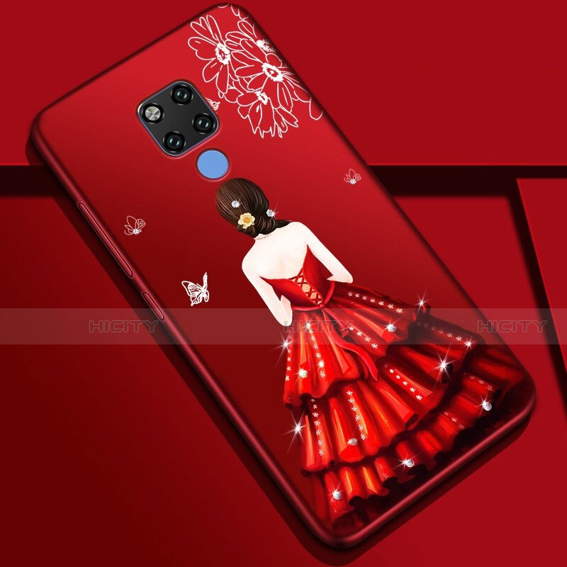 Handyhülle Silikon Hülle Gummi Schutzhülle Motiv Kleid Mädchen K01 für Huawei Mate 20 groß