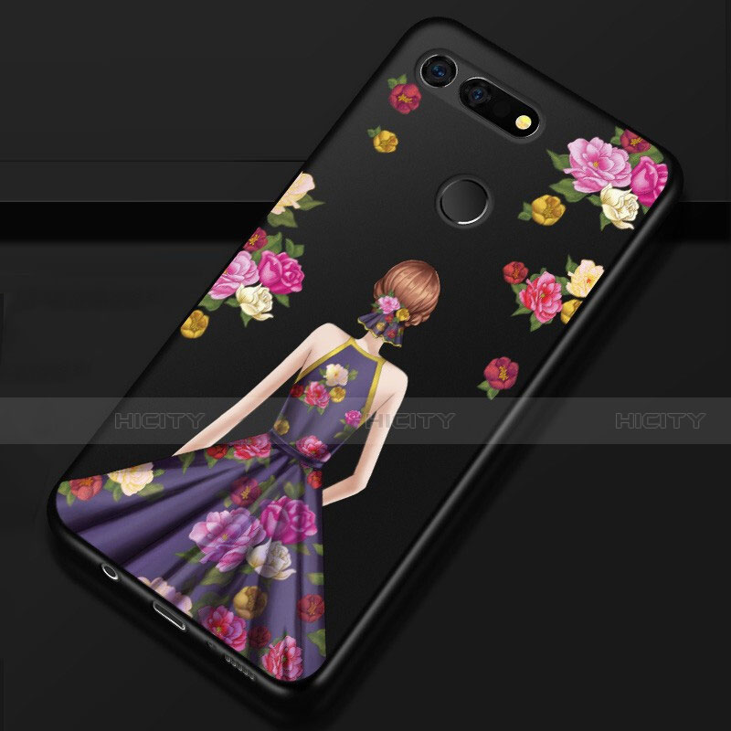 Handyhülle Silikon Hülle Gummi Schutzhülle Motiv Kleid Mädchen K02 für Huawei Honor V20 groß