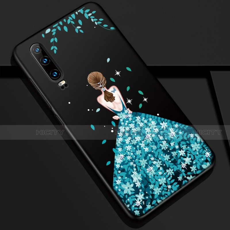 Handyhülle Silikon Hülle Gummi Schutzhülle Motiv Kleid Mädchen K02 für Huawei P30 groß