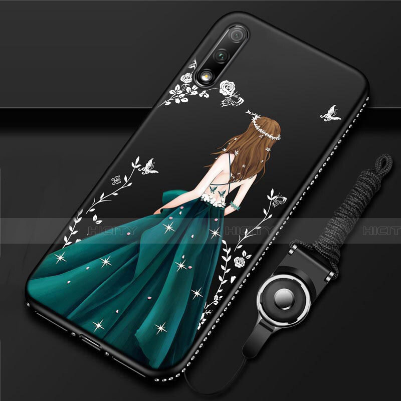 Handyhülle Silikon Hülle Gummi Schutzhülle Motiv Kleid Mädchen S01 für Huawei Honor 9X