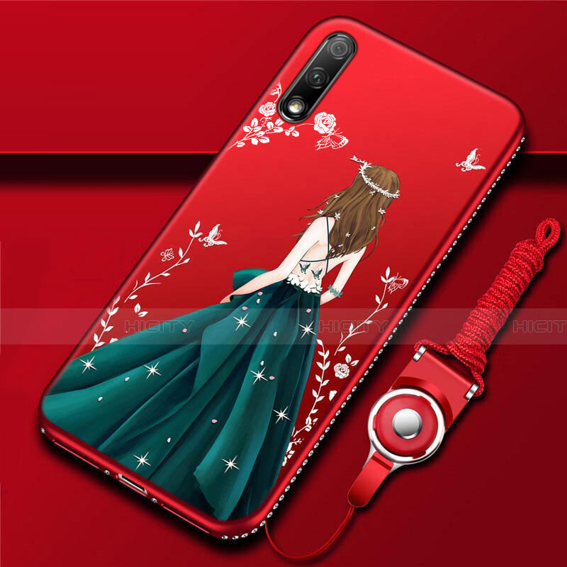 Handyhülle Silikon Hülle Gummi Schutzhülle Motiv Kleid Mädchen S01 für Huawei Honor 9X