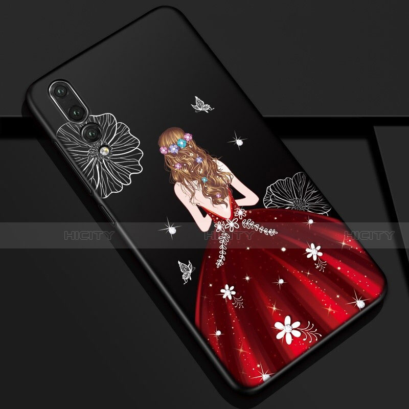 Handyhülle Silikon Hülle Gummi Schutzhülle Motiv Kleid Mädchen S01 für Huawei P20 Pro