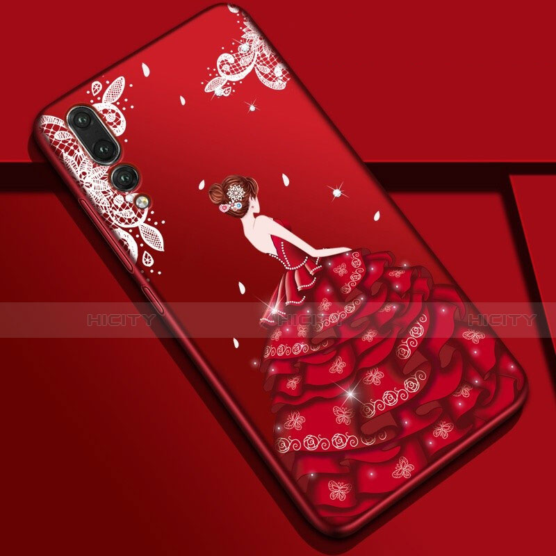 Handyhülle Silikon Hülle Gummi Schutzhülle Motiv Kleid Mädchen S01 für Huawei P20 Pro