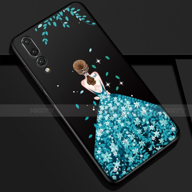 Handyhülle Silikon Hülle Gummi Schutzhülle Motiv Kleid Mädchen S01 für Huawei P20 Pro Grün