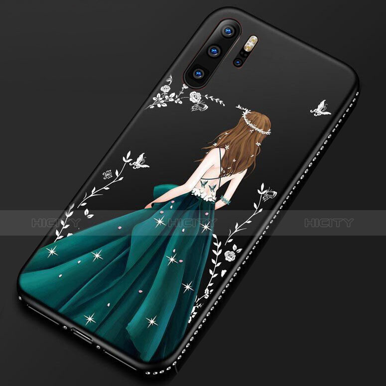 Handyhülle Silikon Hülle Gummi Schutzhülle Motiv Kleid Mädchen S01 für Huawei P30 Pro groß
