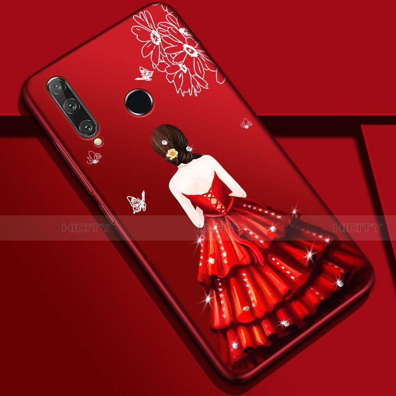 Handyhülle Silikon Hülle Gummi Schutzhülle Motiv Kleid Mädchen Z01 für Huawei Honor 20 Lite groß