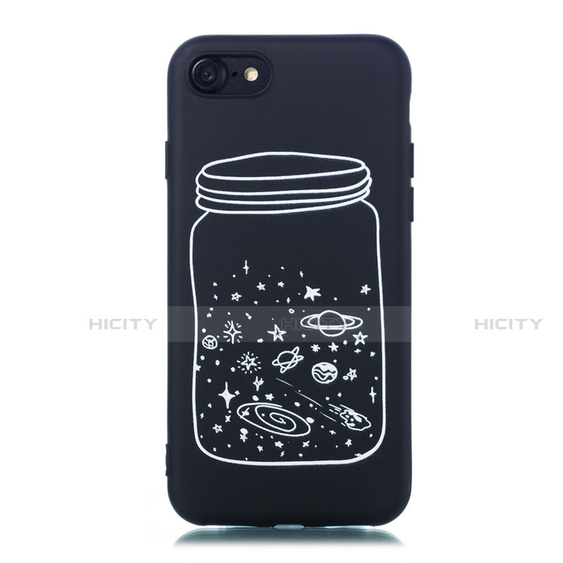 Handyhülle Silikon Hülle Gummi Schutzhülle Sternenhimmel für Apple iPhone SE (2020) Weiß