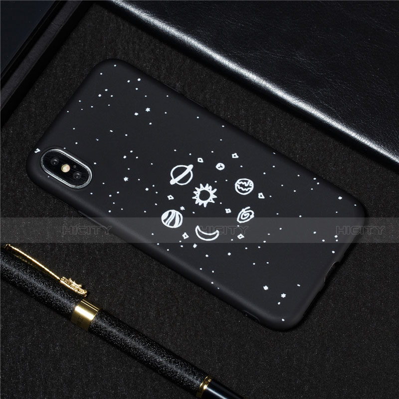 Handyhülle Silikon Hülle Gummi Schutzhülle Sternenhimmel für Apple iPhone Xs