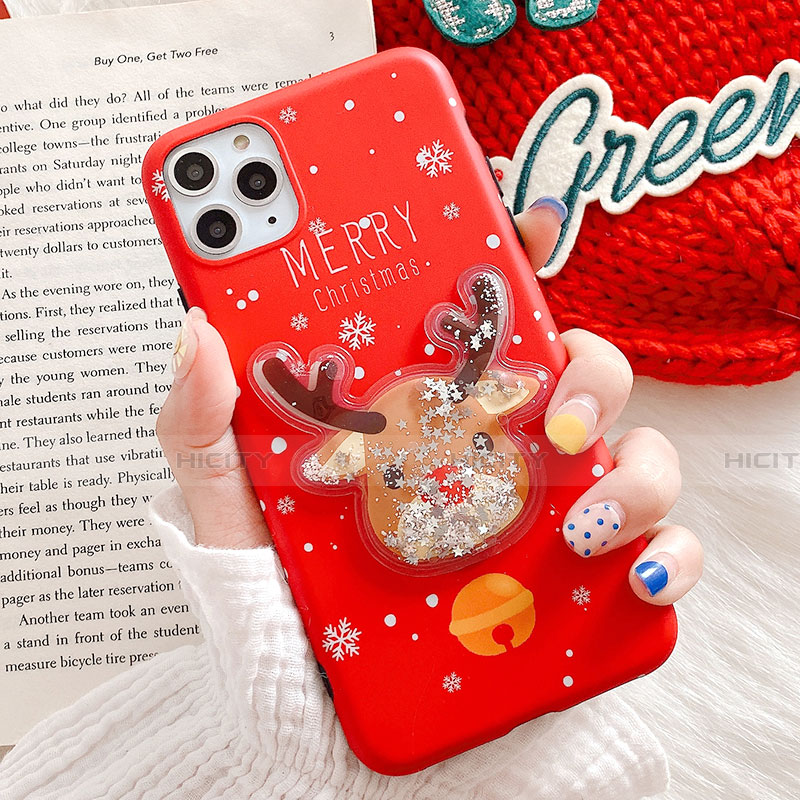 Handyhülle Silikon Hülle Gummi Schutzhülle Weihnachten C01 für Apple iPhone 11 Pro Max Rot
