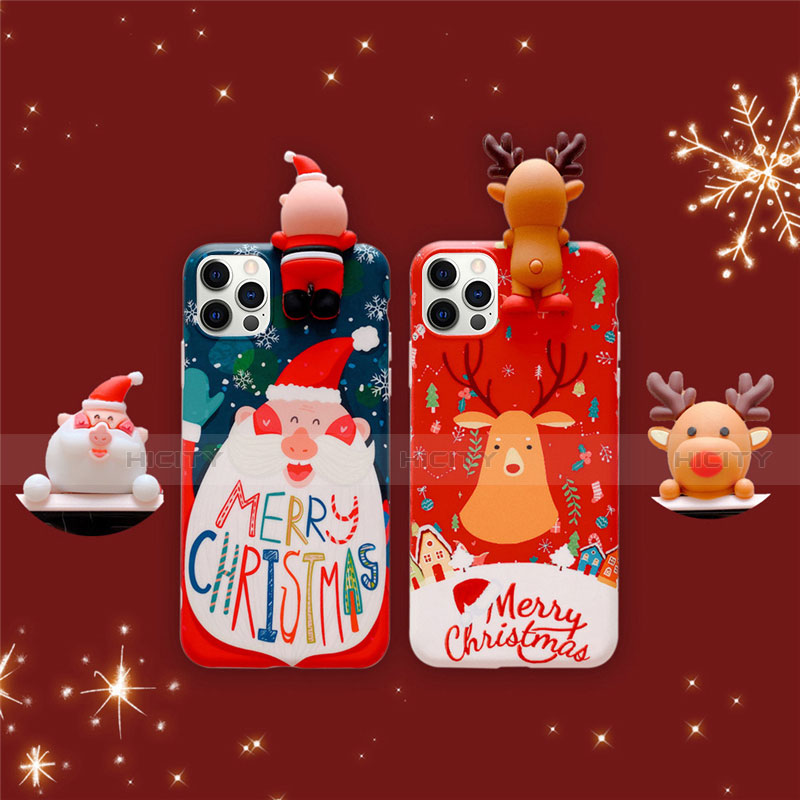Handyhülle Silikon Hülle Gummi Schutzhülle Weihnachten S01 für Apple iPhone 12 Pro groß