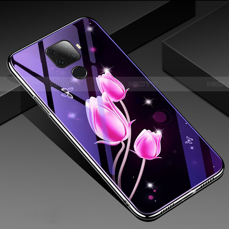 Handyhülle Silikon Hülle Rahmen Schutzhülle Spiegel Blumen für Huawei Mate 30 Lite Pink Plus