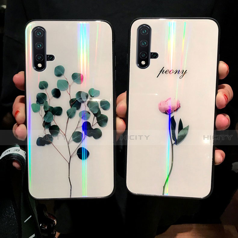 Handyhülle Silikon Hülle Rahmen Schutzhülle Spiegel Blumen für Huawei Nova 5