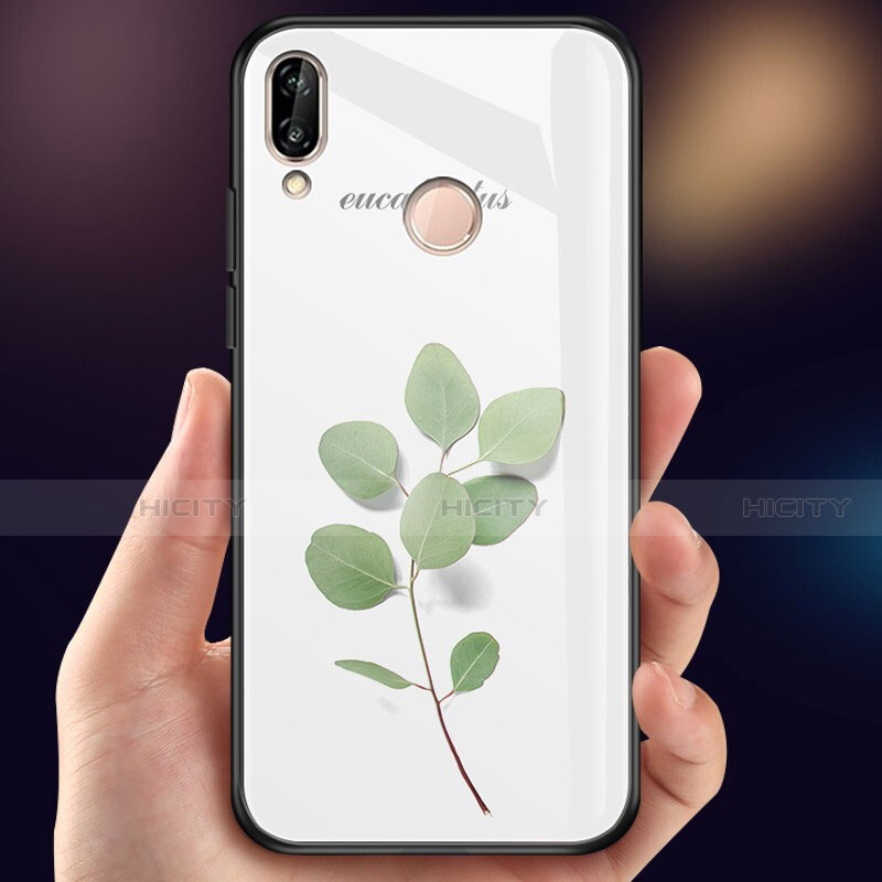 Handyhülle Silikon Hülle Rahmen Schutzhülle Spiegel Blumen für Huawei P20 Lite Grün Plus