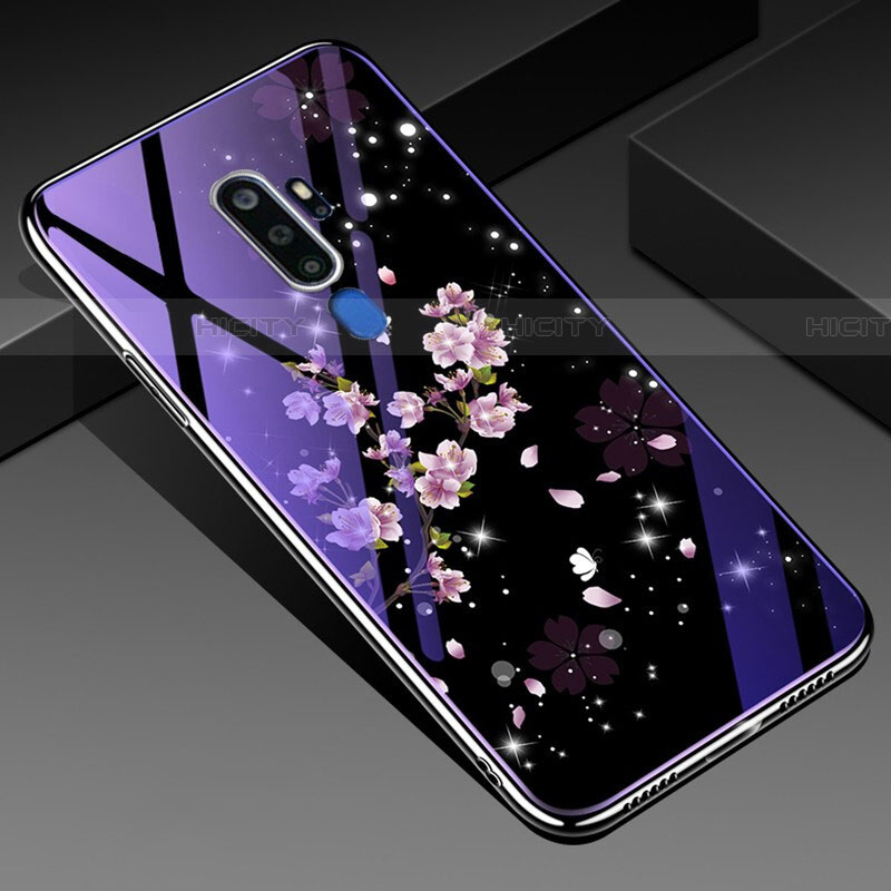 Handyhülle Silikon Hülle Rahmen Schutzhülle Spiegel Blumen für Oppo A9 (2020)