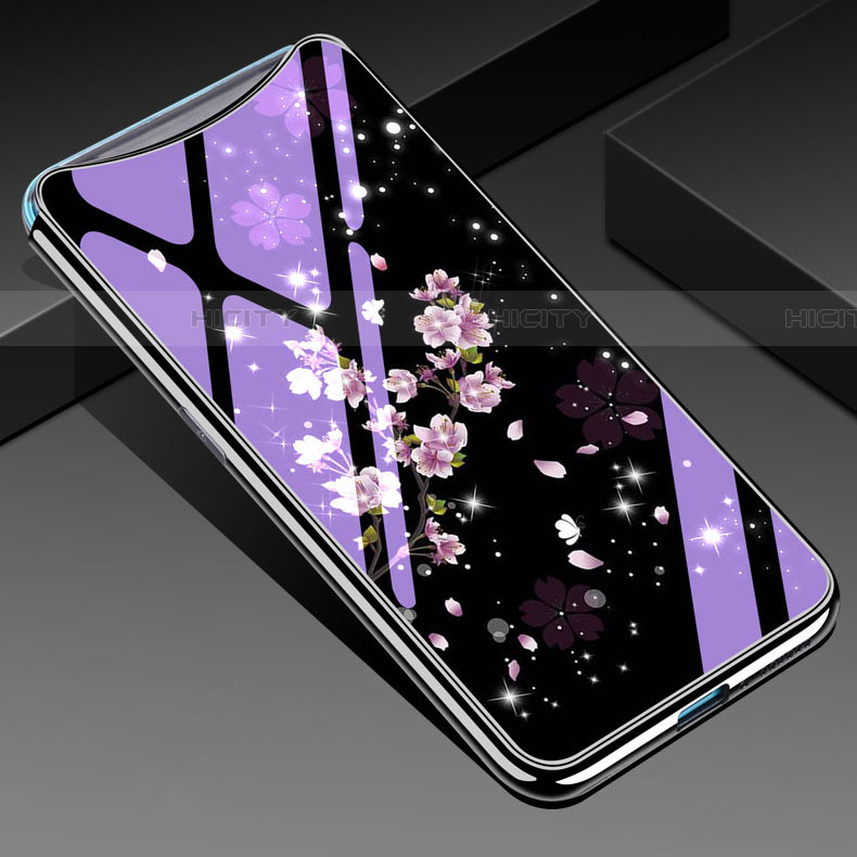 Handyhülle Silikon Hülle Rahmen Schutzhülle Spiegel Blumen für Oppo Find X groß
