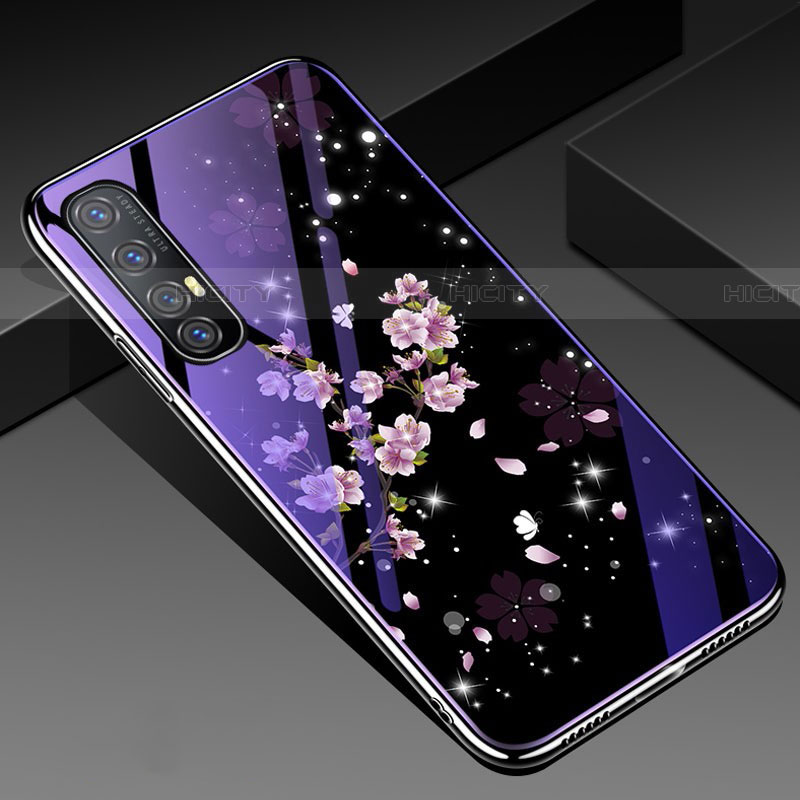 Handyhülle Silikon Hülle Rahmen Schutzhülle Spiegel Blumen für Oppo Find X2 Neo