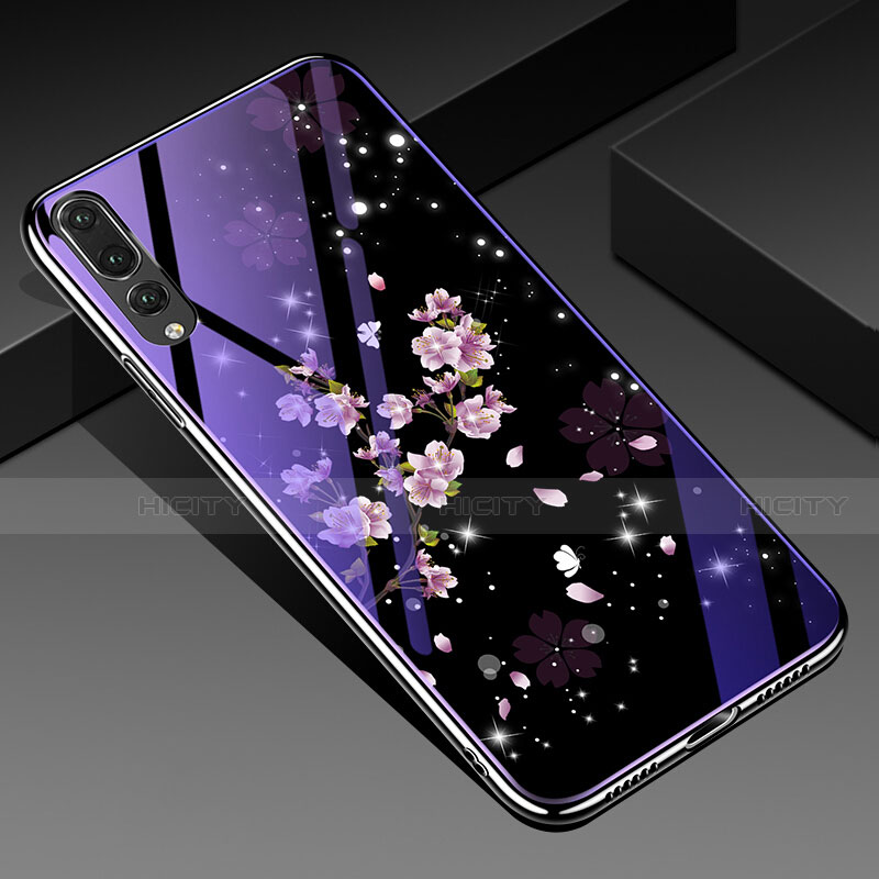 Handyhülle Silikon Hülle Rahmen Schutzhülle Spiegel Blumen K01 für Huawei P20 Pro