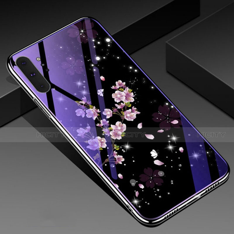 Handyhülle Silikon Hülle Rahmen Schutzhülle Spiegel Blumen K01 für Samsung Galaxy Note 10 Plus 5G Plusfarbig Plus