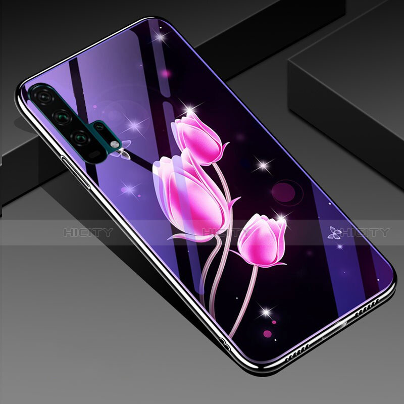 Handyhülle Silikon Hülle Rahmen Schutzhülle Spiegel Blumen K02 für Huawei Honor 20 Pro