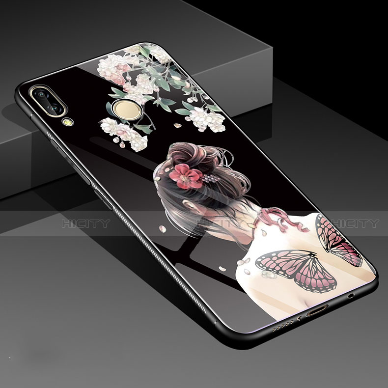 Handyhülle Silikon Hülle Rahmen Schutzhülle Spiegel Blumen S01 für Huawei Nova 3e groß